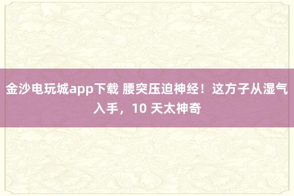 金沙電玩城app下載 腰突壓迫神經!這方子從濕氣入手,10 天太神奇