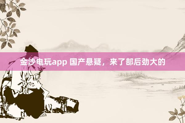 金沙電玩app 國產懸疑,來了部后勁大的