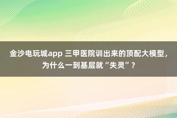 金沙電玩城app 三甲醫(yī)院訓(xùn)出來的頂配大模型,為什么一到基層就“失靈”?