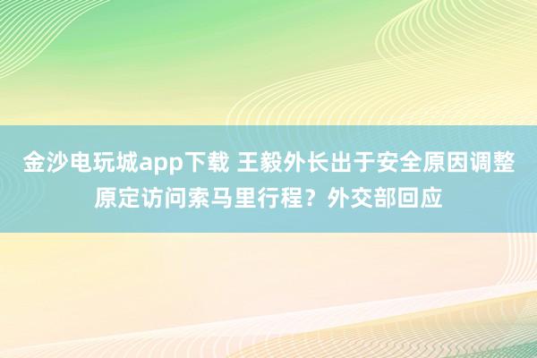 金沙電玩城app下載 王毅外長出于安全原因調(diào)整原定訪問索馬里行程？外交部回應(yīng)