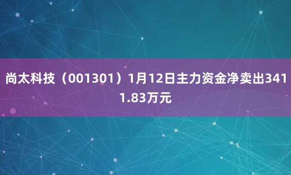 尚太科技（001301）1月12日主力資金凈賣出3411.83萬元