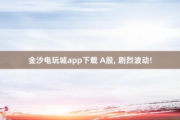 金沙電玩城app下載 A股, 劇烈波動!